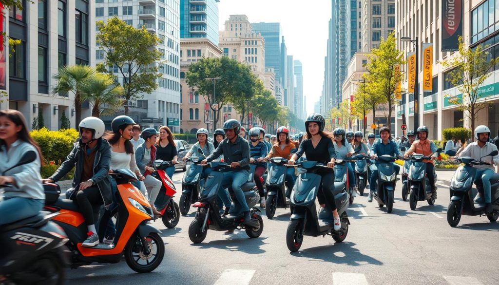 electric scooters navigating urban traffic electric scooters navigating urban traffic