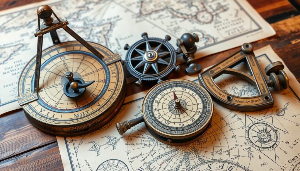 Navigation Instruments in Evolution of Maps