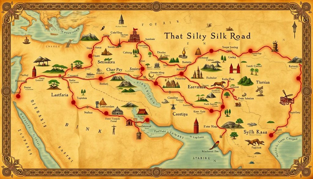 Silk Road map of History of Spices